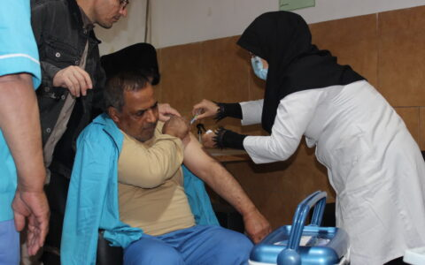 واکسیناسیون آنفلوآنزا جانبازان بیمارستان میلادشهریار انجام شد